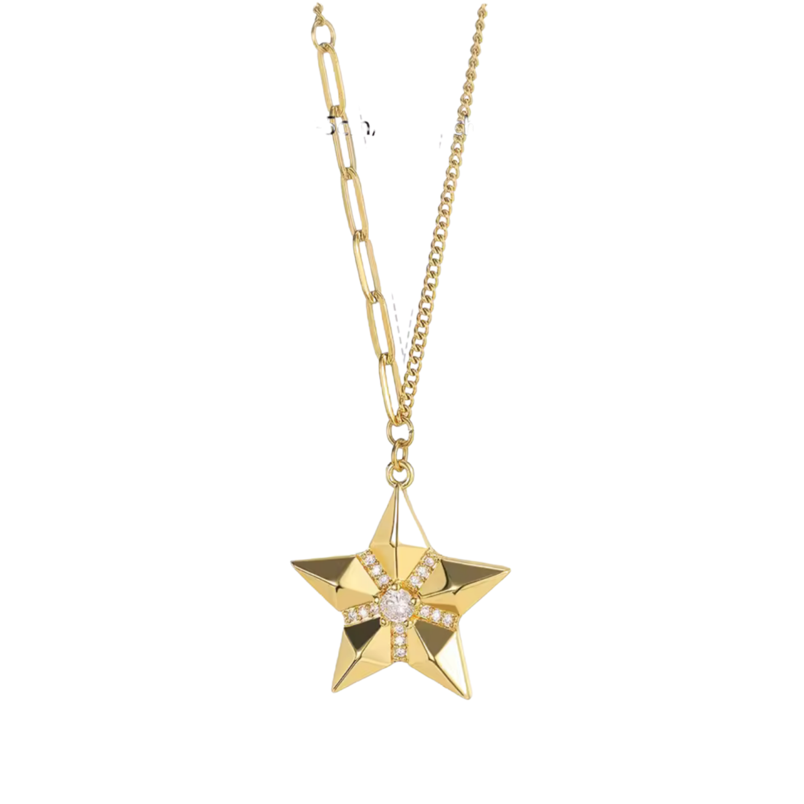 glowish-3 North Star Necklace Stainless Steel 18K Gold Minimalist - Image 1