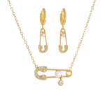 Pearl Pin Set (Necklace, Earrings)