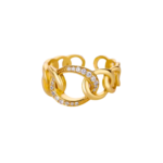 Crystal Link Ring Stainless Steel 18K gold