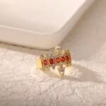 Ruby Crown Ring Stainless Steel