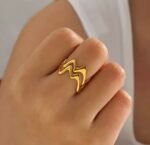 Wave Flow Ring stainless steel adjustable size✨