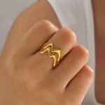 Wave Flow Ring stainless steel adjustable size✨