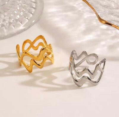 Wave Flow Ring stainless steel adjustable size✨ - Image 2