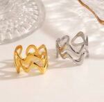Wave Flow Ring stainless steel adjustable size✨ - Image 3