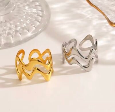 Wave Flow Ring stainless steel adjustable size✨ - Image 3